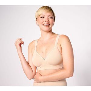 Breezies Women's Bra Sz 38D Seamless Lace Comfort WF Tshirt Brown A606733